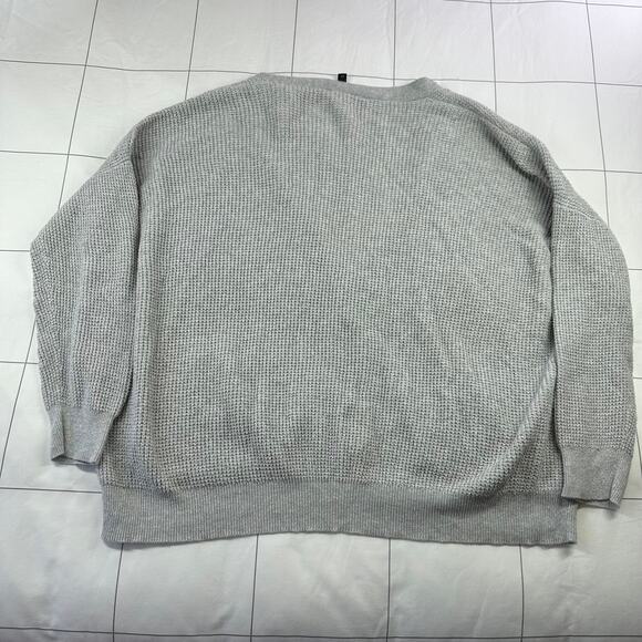 Eileen Fisher Sweater Womens Small Gray Organic Cotton Cardigan Waffle Knit - Picture 2 of 7